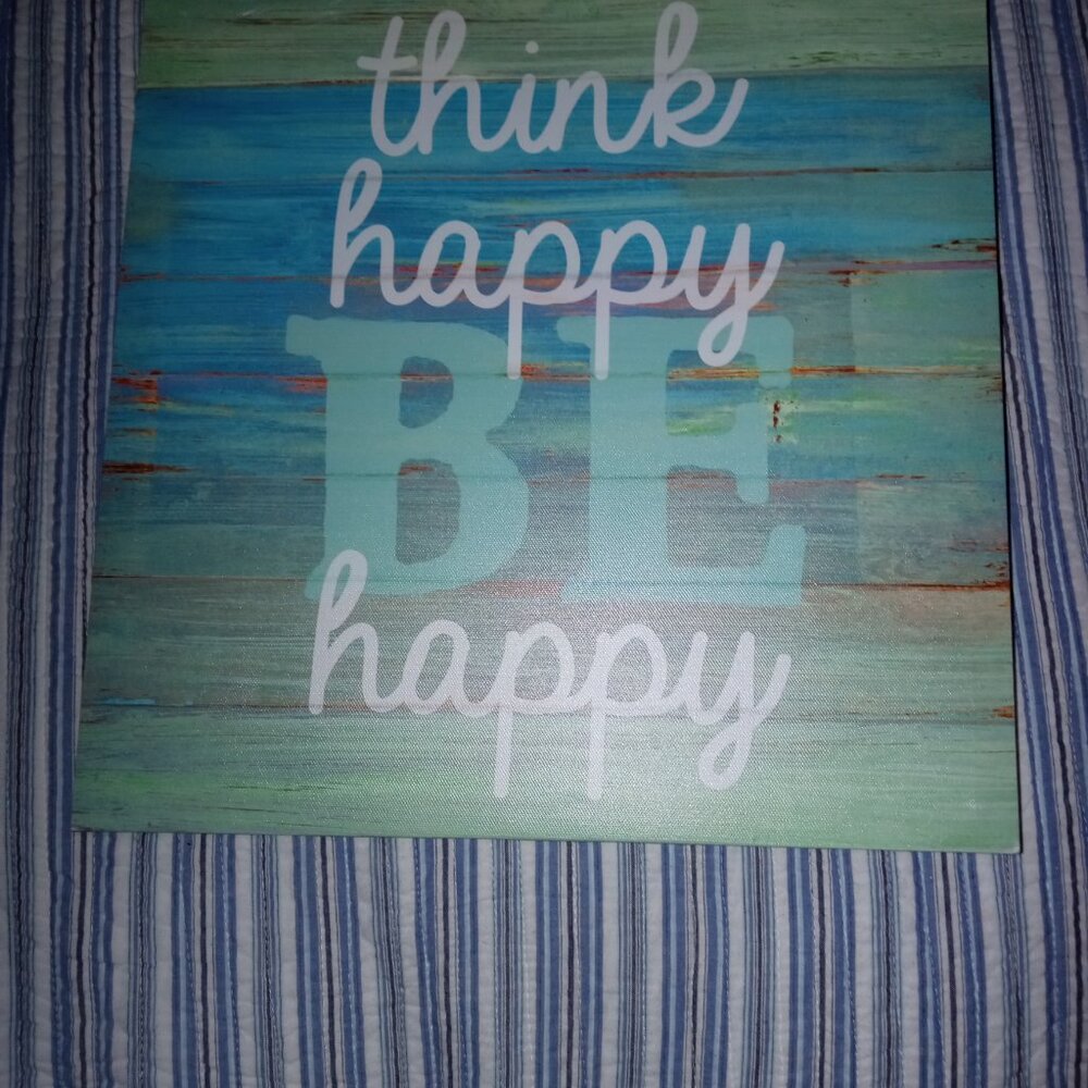 Large Canvas Wrap Wall Decor ' Think Happy Be Happy'